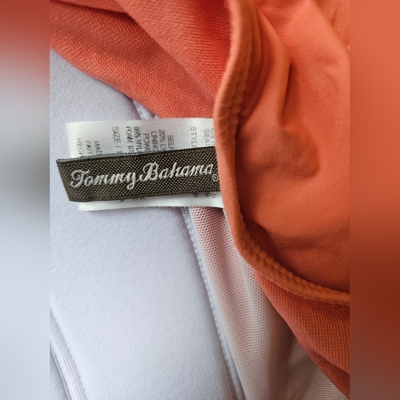 Tommy Bahamas-Peach Halter Dress Swimsuit Sz 4 Women's - Picture 6 of 7